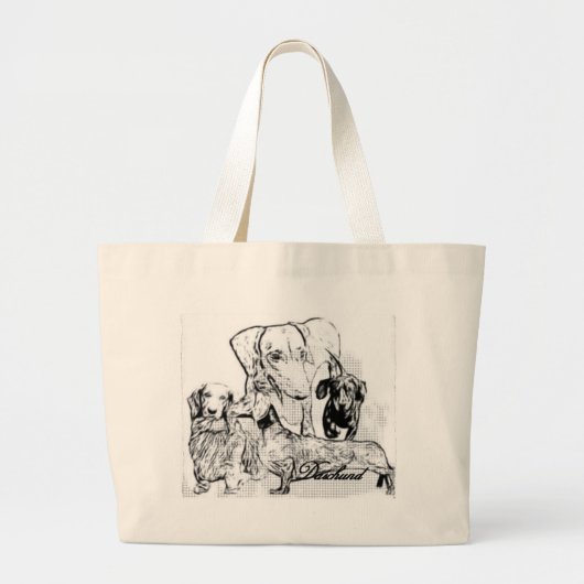 Daschund Grote Tote Bag (Voorkant)