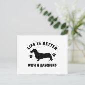 daschund hondenontwerp briefkaart (Staand voorkant)