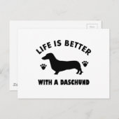 daschund hondenontwerp briefkaart (Voorkant / Achterkant)