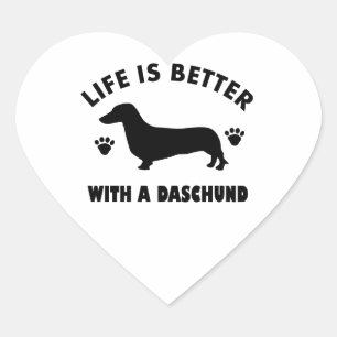 daschund hondenontwerp hart sticker