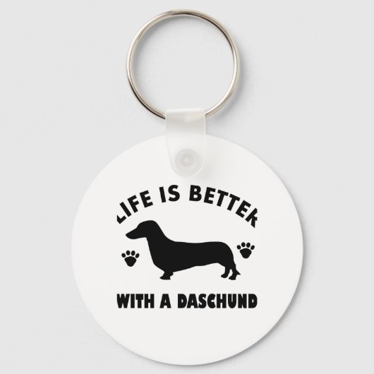 daschund hondenontwerp sleutelhanger (Voorkant)