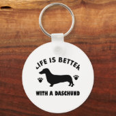 daschund hondenontwerp sleutelhanger (Voorkant)