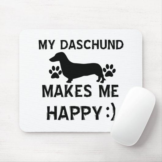 Daschund-hondenontwerpen Muismat (Met muis)