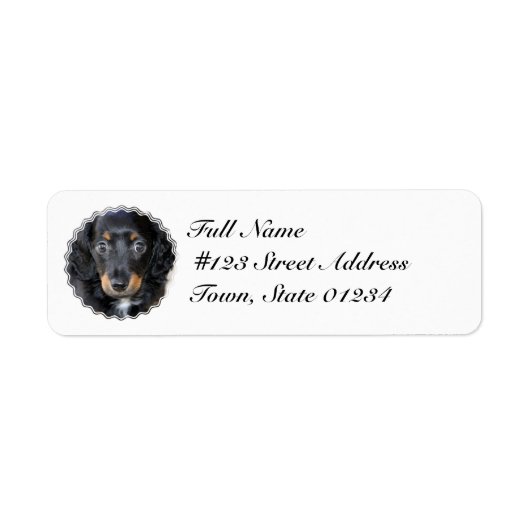 Daschund Puppy Hond Retouradres Label (Voorkant)