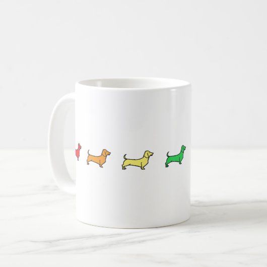 Daschund Rainbow-Mok Koffiemok (Voorkant links)