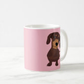 Daschund Sause Dog Cute Puppy Pink Mok (Voorkant rechts)