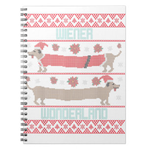 Daschund Sause Dog Ugly KerstSweater Dog Mo Notitieboek