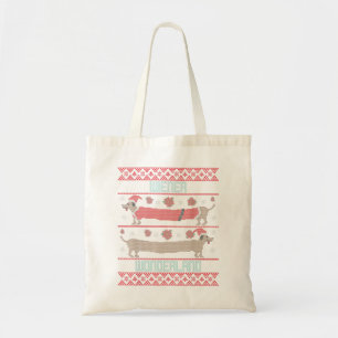 Daschund Sause Dog Ugly KerstSweater Dog Mo Tote Bag