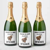 Daschund sparkling wijnetiket (Flessen)