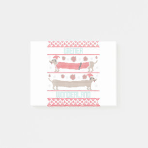 Daschund Worstelaars Hond Lelijk Kerst T-shirt Hon Post-it® Notes