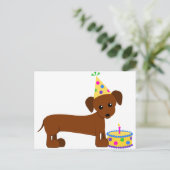 DaschundBDay Briefkaart (Staand voorkant)