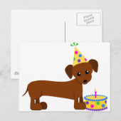 DaschundBDay Briefkaart (Voorkant / Achterkant)