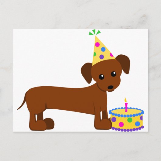 DaschundBDay Briefkaart (Voorkant)