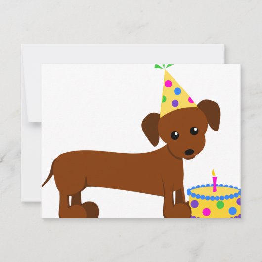 DaschundBDay Kaart (Voorkant)