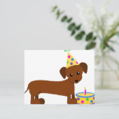 DaschundBDay Kaart (Staand voorkant)