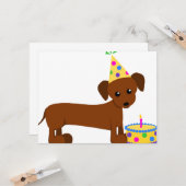 DaschundBDay Kaart (Voorkant / Achterkant in situ)