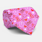 Dasdasliefde Hart Script Heet Roze Valentijnsdag V Stropdas (Opgerold)
