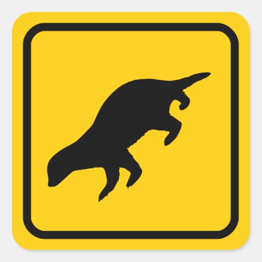 Dasdorschuiversticker van de honingdas vierkante sticker (Voorkant)