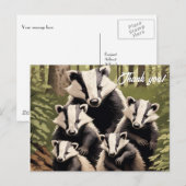 Dasfamilie in bosomgeving Dank U Briefkaart (Voorkant / Achterkant)