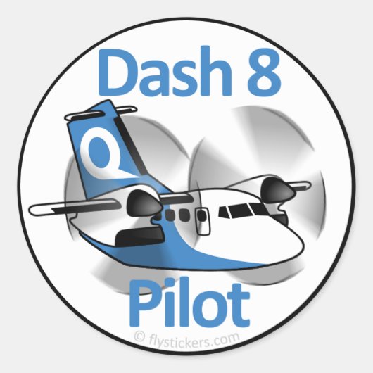Dash 8 Pilot (Factory Livery) Ronde Sticker (Voorkant)