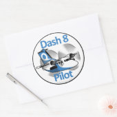 Dash 8 Pilot (Factory Livery) Ronde Sticker (Envelop)