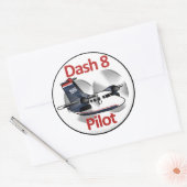 Dash 8 Pilot (USAir Express) Ronde Sticker (Envelop)
