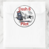 Dash 8 Pilot (USAir Express) Ronde Sticker (Tas)