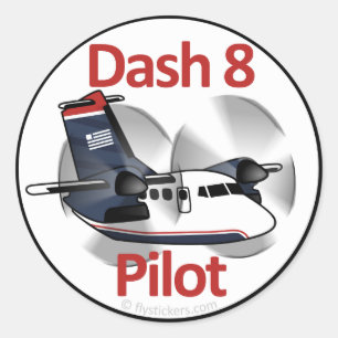 Dash 8 Pilot (USAir Express) Ronde Sticker