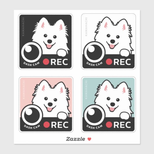 Dash Cam - Spitz Dog Opname Waarschuwing Sticker 4 (Vel)