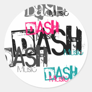 Dash, Dash, Dash, Dash, Dash, Muziek, Muziek, Mus. Ronde Sticker