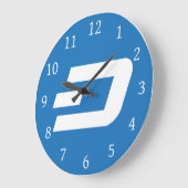 Dash Digital Cash Logo Symbool Crypto Wall Clock Grote Klok (Hoek)