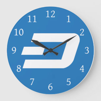 Dash Digital Cash Logo Symbool Crypto Wall Clock Grote Klok