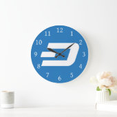 Dash Digital Cash Logo Symbool Crypto Wall Clock Grote Klok (Huis)