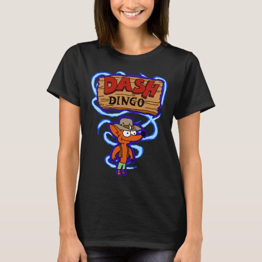 Dash Dingo (met achtergrond) T-shirt (Voorkant)