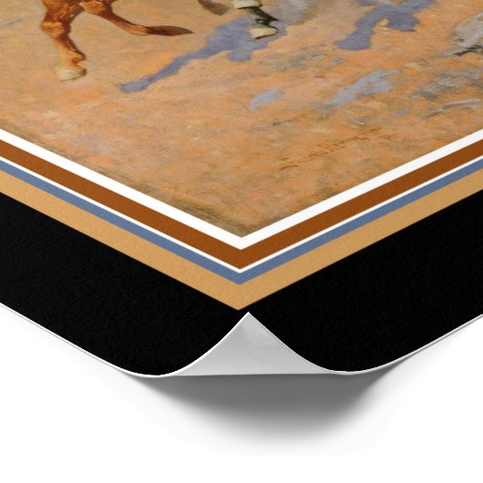 "Dash for the Timbers" van Frederic Remington Poster (Hoek)