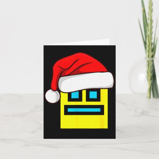 Dash Geometrie Herhaal Kerst Santa Hoed Spel Vide Kaart (Voorkant)