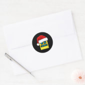 Dash Geometry Herhaal Kerstman Hat Game Video Ronde Sticker (Envelop)