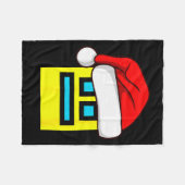 Dash Geometry Repeat Christmas Santa Hat Game Vide Fleece Deken (Voorkant (Horizontaal))