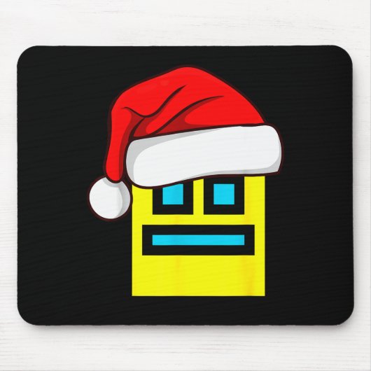 Dash Geometry Repeat Christmas Santa Hat Game Vide Muismat (Voorkant)