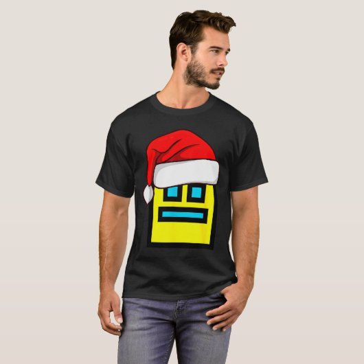 Dash Geometry Repeat Christmas Santa Hat Game Vide T-shirt (Voorkant volledig)