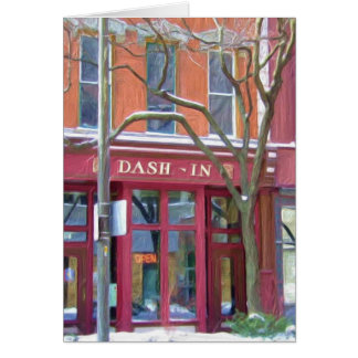 Dash-In restaurant in de winter, Fort Wayne, India