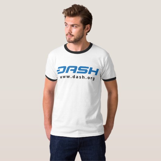 DASH Mannen Ringer Blue T-shirt (Voorkant volledig)