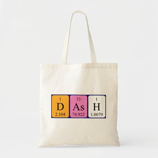 Dash periodieke table name canvas tas (Voorkant)