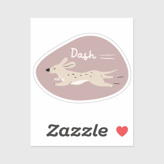 "Dash" schattige geïllustreerde lange hond alles b Sticker (Vel)