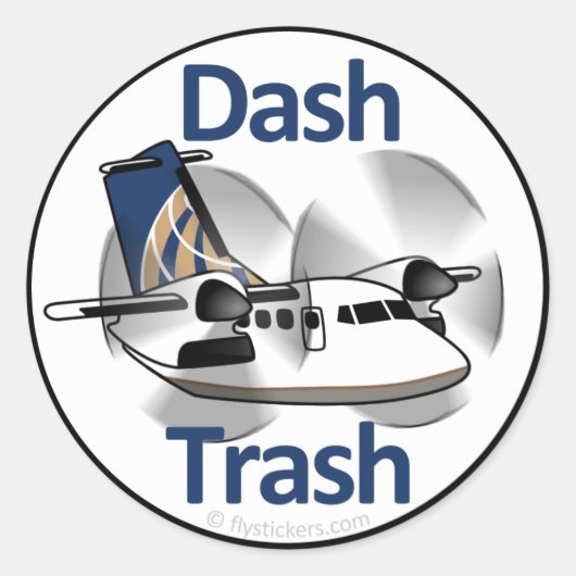 Dash Trash (United Express kleurstelling) Ronde Sticker (Voorkant)