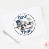Dash Trash (United Express kleurstelling) Ronde Sticker (Envelop)
