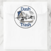 Dash Trash (United Express kleurstelling) Ronde Sticker (Tas)