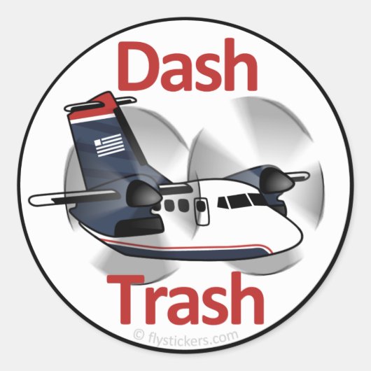 Dash Trash (USAir Express kleurstelling) Ronde Sticker (Voorkant)