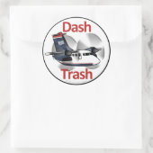 Dash Trash (USAir Express kleurstelling) Ronde Sticker (Tas)