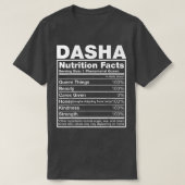 Dasha Nutrition FactsDasha Name Birthday  T-shirt (Design voorkant)